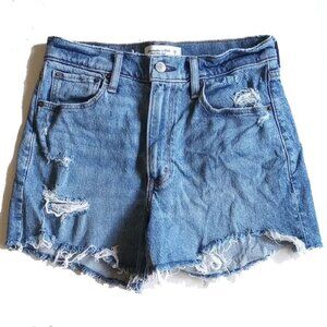 Abercrombie 4" Mom Short High Rise Cutoff Denim Shorts 26/2 Jeans